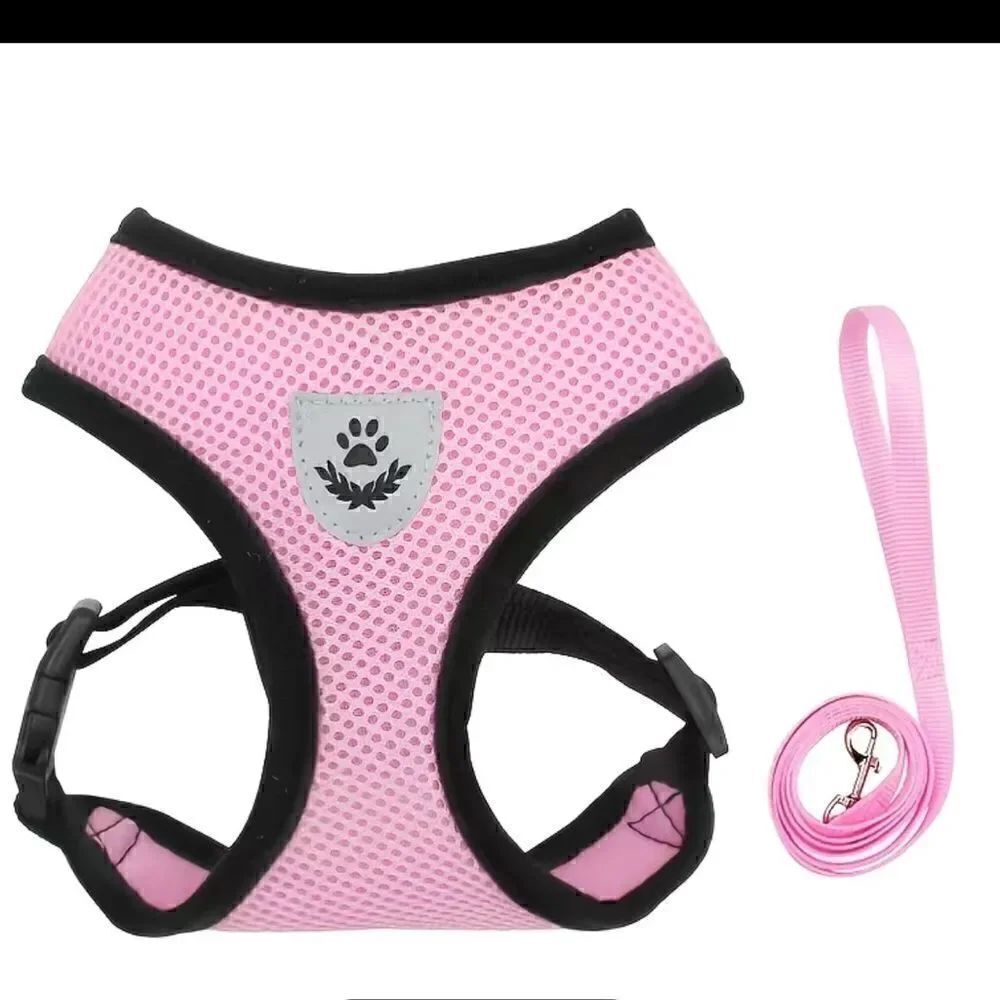 Pink Adjustable Reflective Pet Harness And Leash Set! NWT